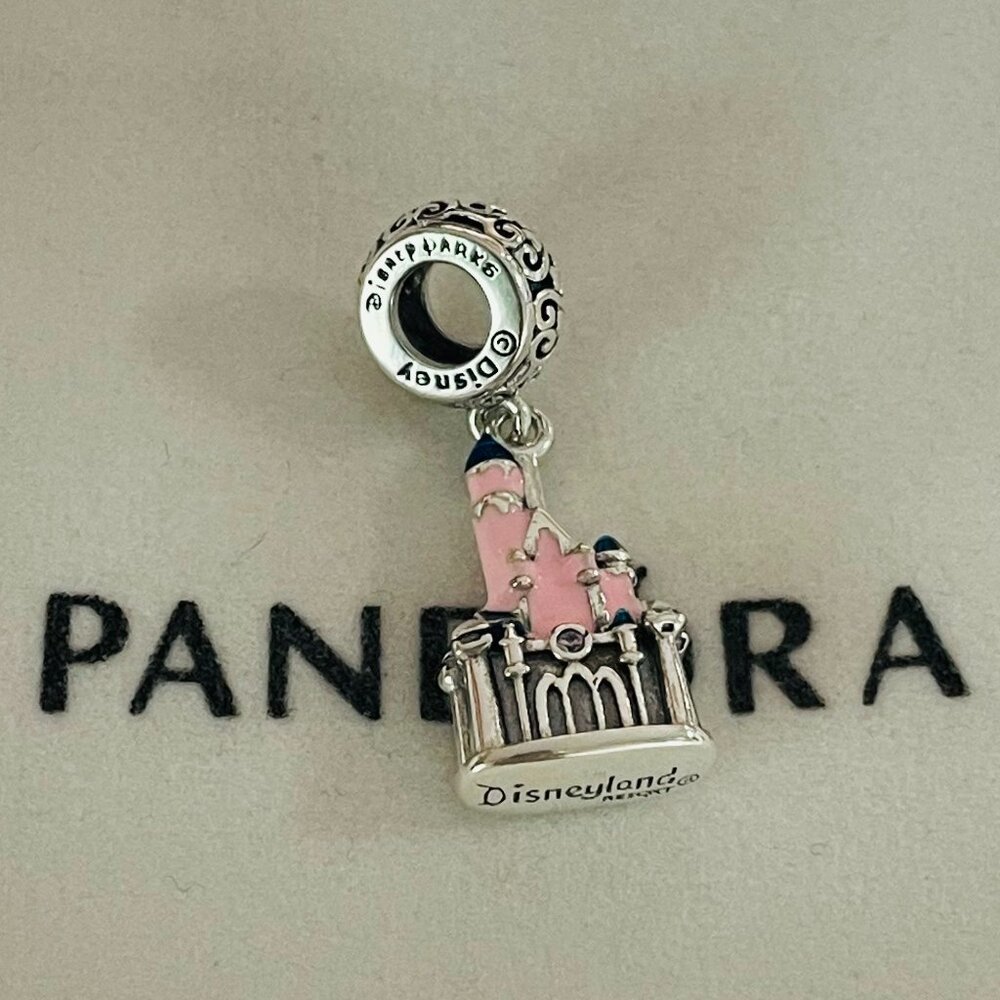 Pandora Pink and Silver Disneyland Castle Charm